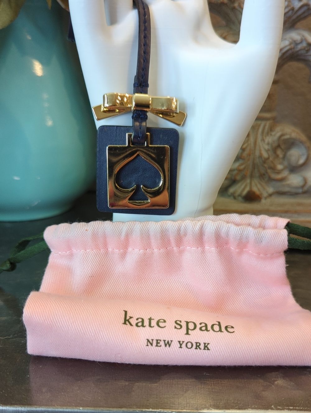 kate spade Black and Gold Bag Charm NWT and Dust Bag.